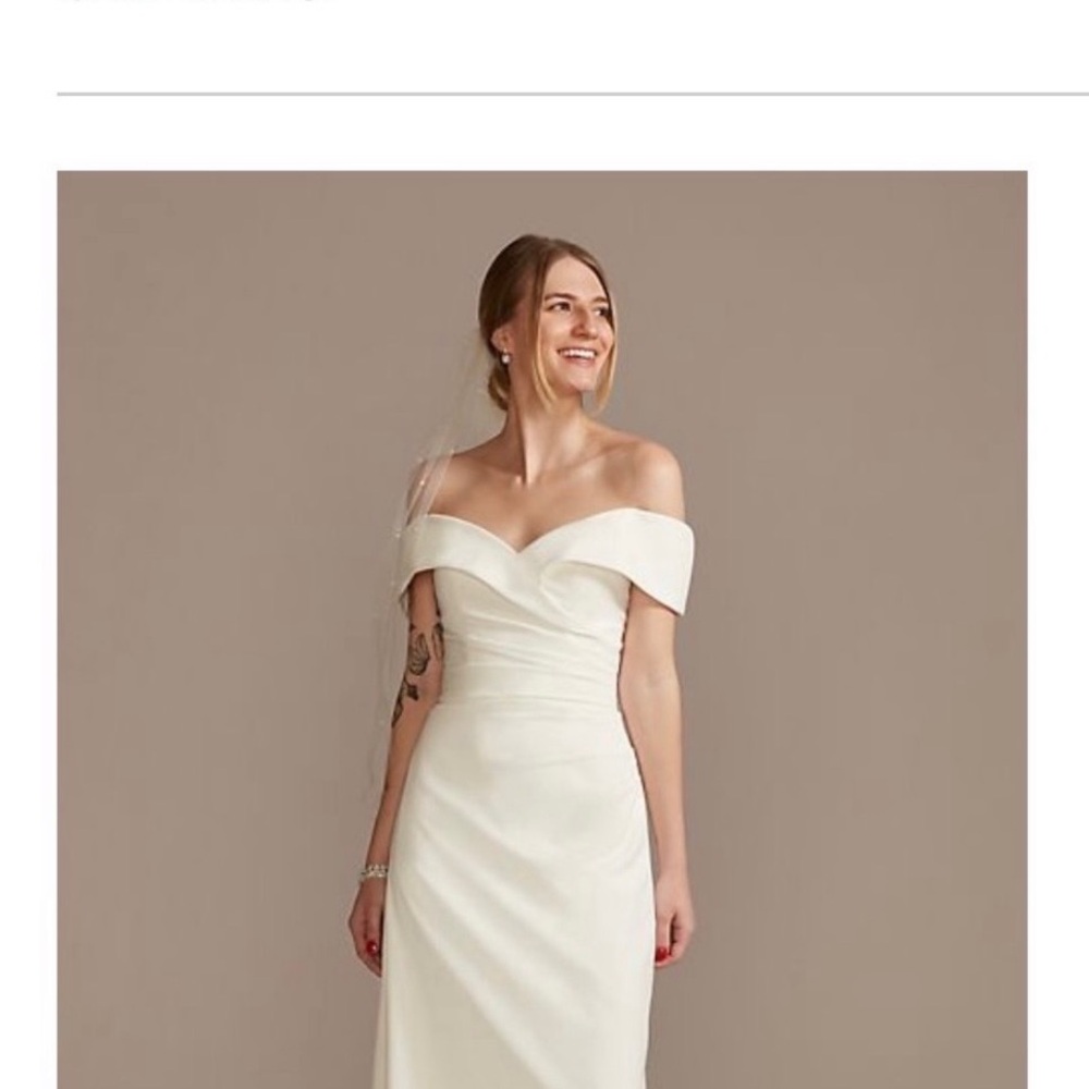 David’s Bridal Off-Shoulder White Dress